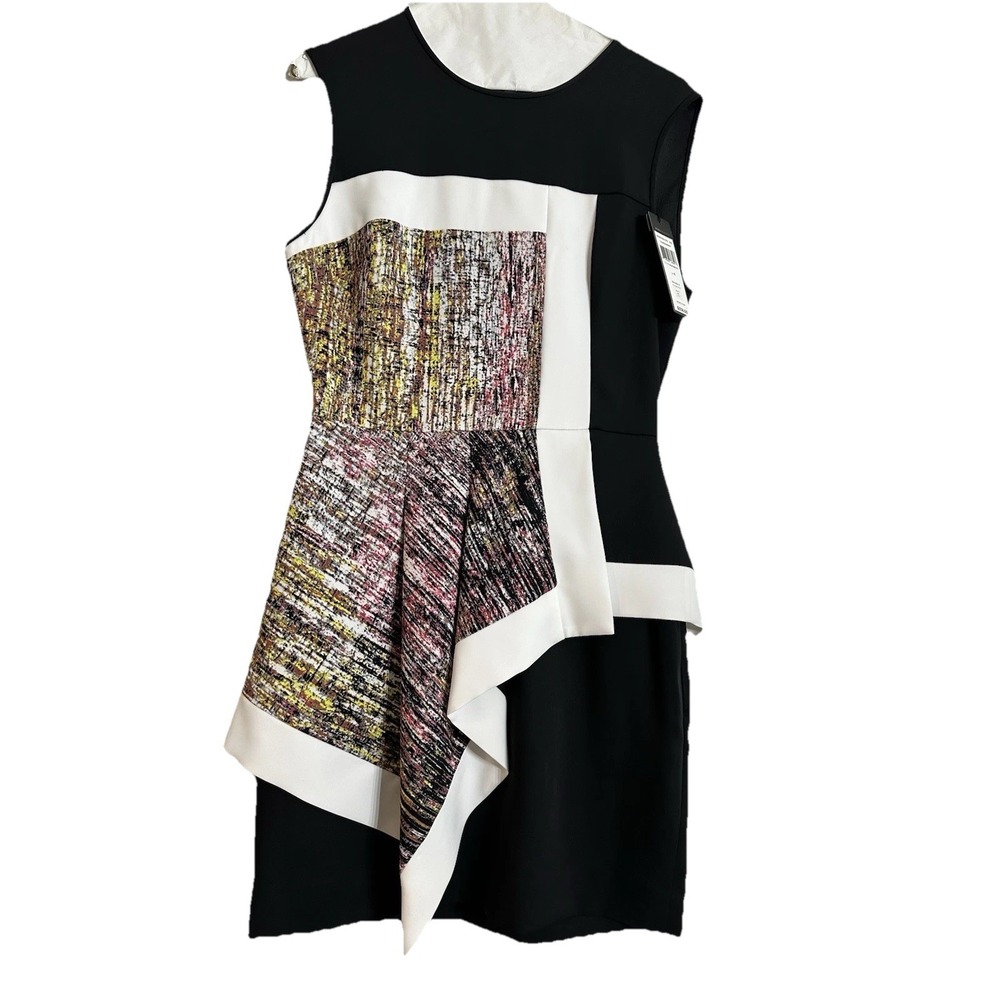BCBG Max Azria Alessandra Mini Cocktail Dress Size 6 asymmetrical ruffled Overla